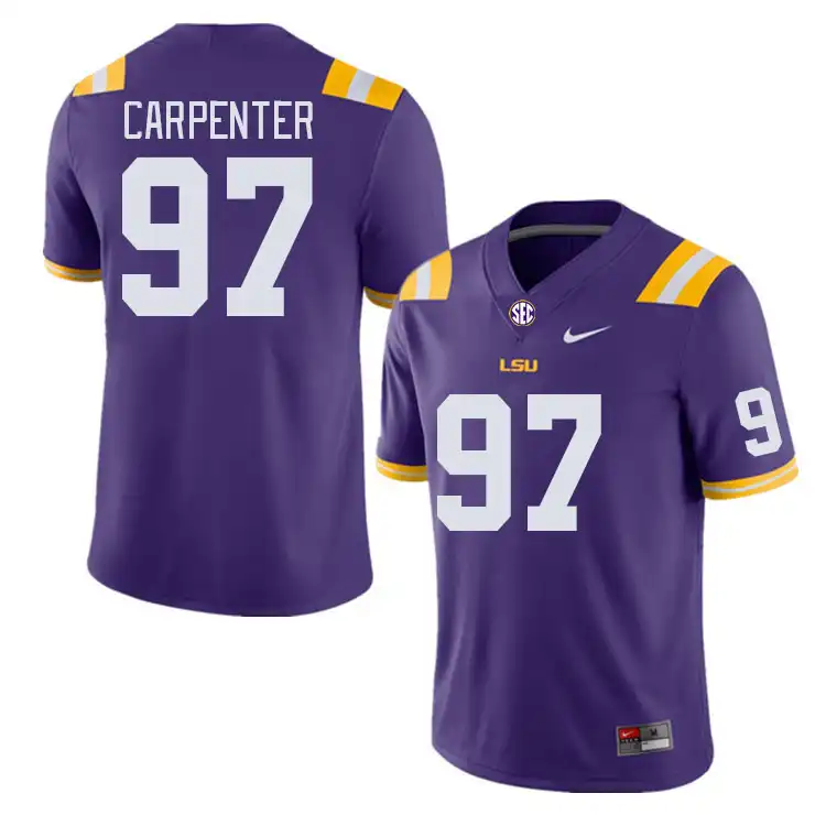 Men's LSU Tigers Dylan Carpenter #97 Purple NCAA Football Jersey